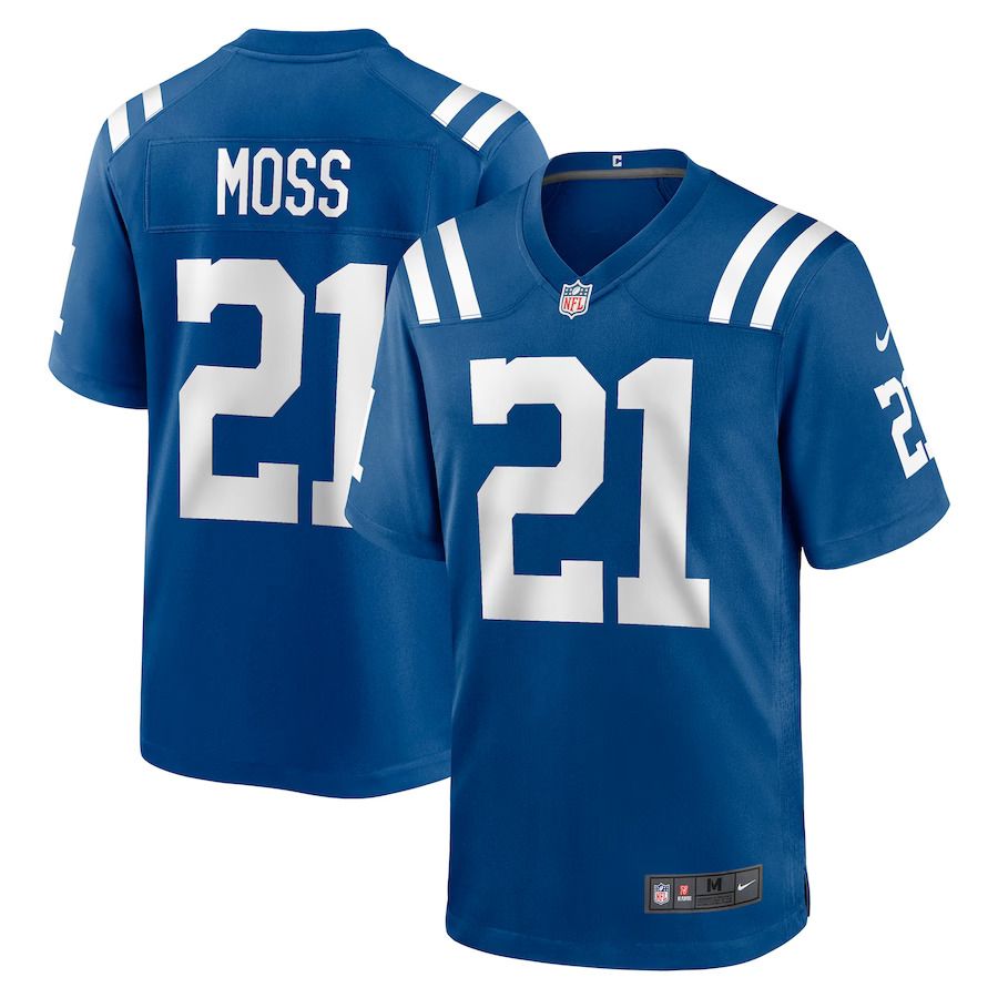 Men Indianapolis Colts #21 Zack Moss Nike Royal Game Player NFL Jersey